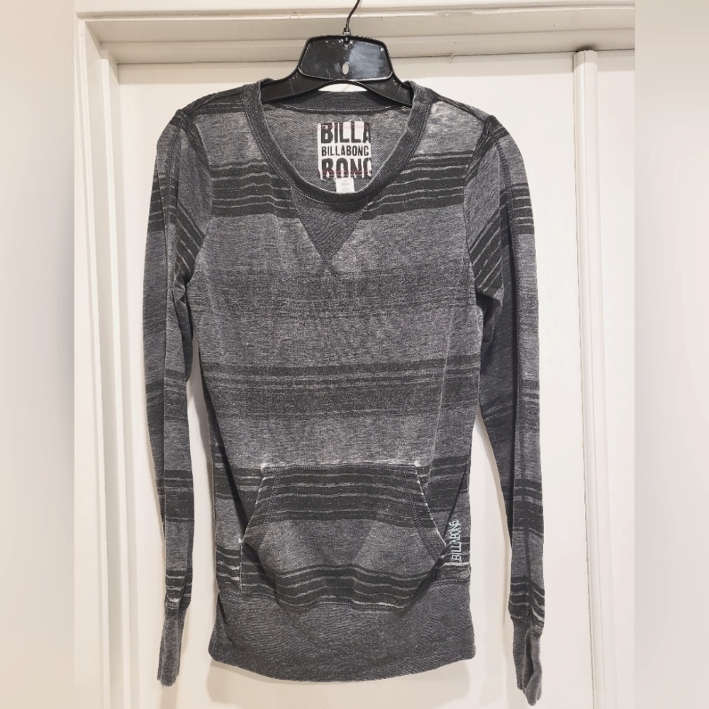 Billabong Striped Kangaroo Pocket Sweater - Sized Medium